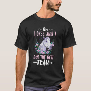 T-shirt Cheval de selle Meilleure Équipe Équitation Cheval