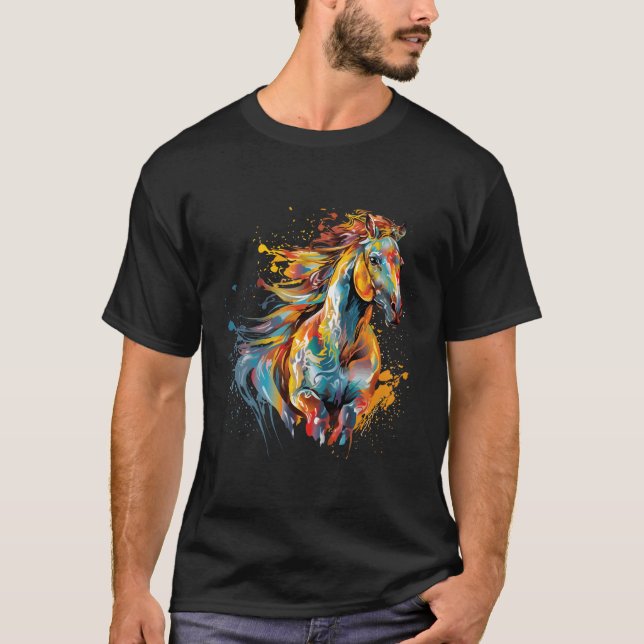 T-shirt Cheval de soufre éclatant coloré (Devant)