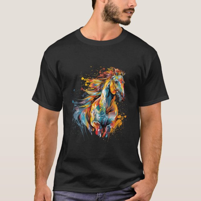 T-shirt Cheval de soufre éclatant coloré (Devant)