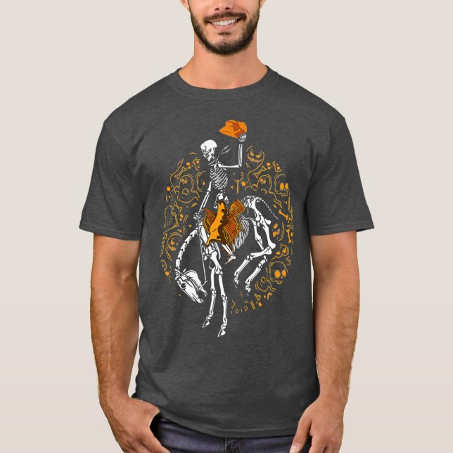 T-shirt Cheval de squelette et cavalier de Bronc Costume d (Devant)