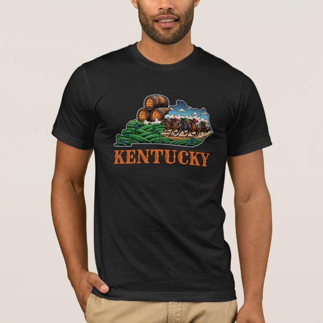 T-shirt Cheval de tatouage de style État du Kentucky (Devant)
