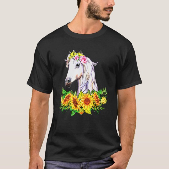 T-shirt Cheval De Tournesol (Devant)