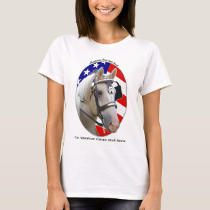 T-shirt Cheval de trait crème américain patriotique