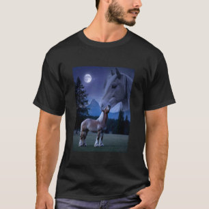 T-shirt Cheval de trait hurlant à la ferme Portrait d'anim