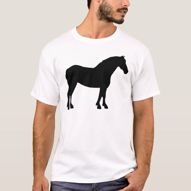 T-shirt Cheval de trait (noir) (Devant)