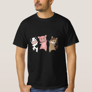 T-shirt Cheval De Vache Cochon Ferme Animaux Mets Pour Enf