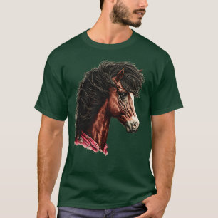 T-shirt Cheval des années 80 avec Mullet