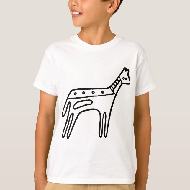 T-shirt Cheval, dessin australien (aborigène) (Devant)