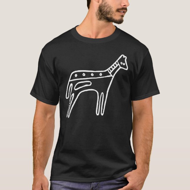 T-shirt Cheval, dessin australien (aborigène) (Devant)