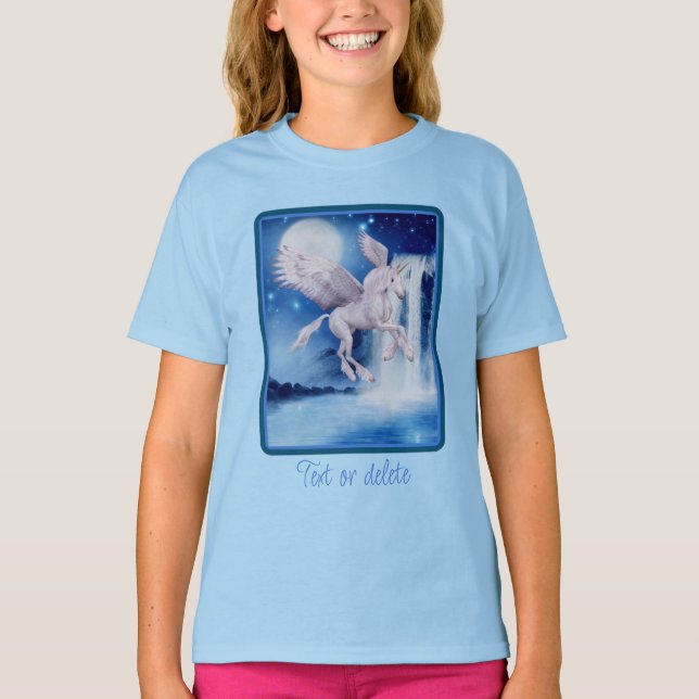 T-shirt Cheval d'Imaginaire à cascade de Unicorn volant (Devant)