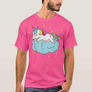 T-shirt Cheval d'Imaginaire Unicorne sur un nuage