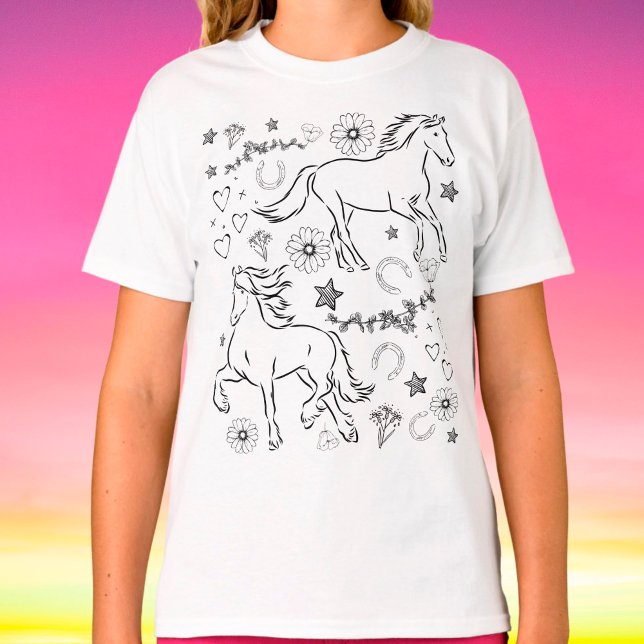 T-shirt Cheval Doodle M'Enfoncer (Créateur téléchargé)