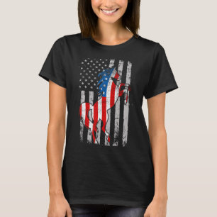 T-shirt Cheval Drapeau Américain 4 juillet Usa Patriotic P