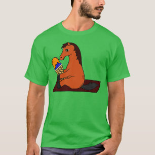 T-shirt Cheval drôle avec une gaufre de glace