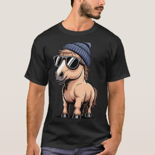 T-shirt Cheval Drôle Dans Un Style Rétro - Humour De Ferme