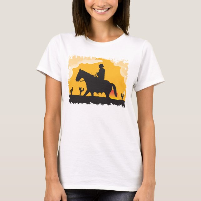 T-shirt Cheval du coucher du soleil (Devant)