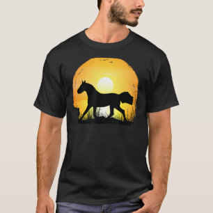 T-shirt Cheval du coucher du soleil race Silhouette Holste