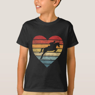 T-shirt Cheval du Coucher du soleil rétro cavalier équestr