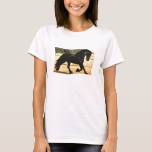 T-shirt Cheval du Friesien noir