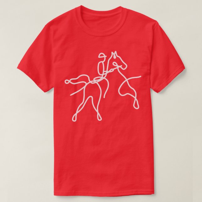 T-shirt Cheval d'une ligne Rider avec des chevaux majestue (Design devant)