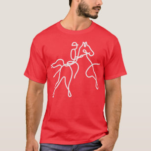 T-shirt Cheval d'une ligne Rider avec des chevaux majestue