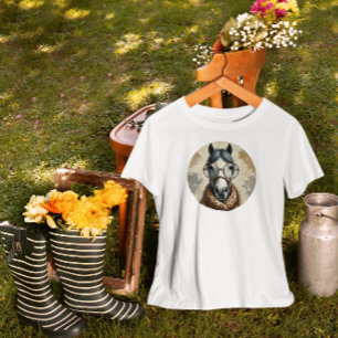 T-shirt Cheval élégant avec lunettes - Art Vintage amusant