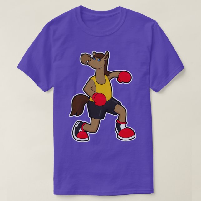T-shirt Cheval En Boxer Avec Gants De Boxe (Design devant)