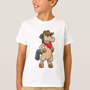 T-shirt Cheval en cow-boy