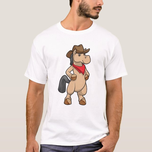 T-shirt Cheval en cow-boy (Devant)
