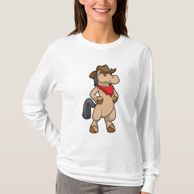 T-shirt Cheval en cow-boy (Devant)