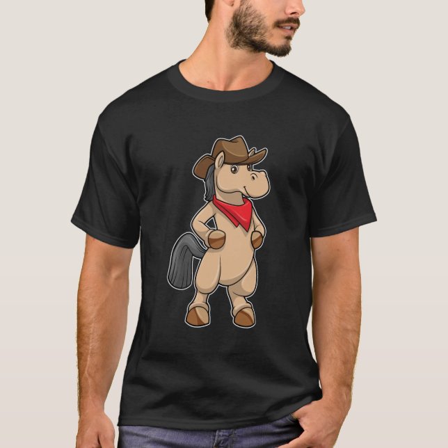 T-shirt Cheval en cow-boy (Devant)