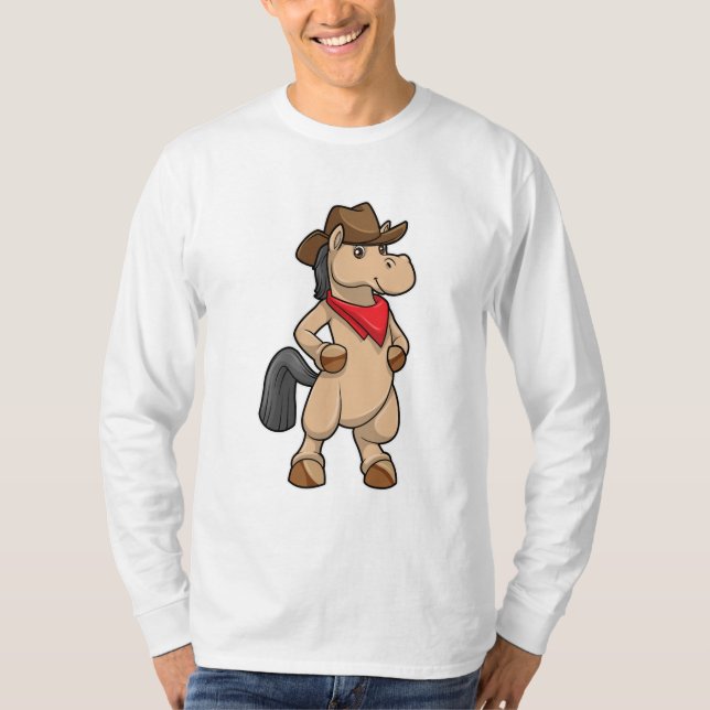 T-shirt Cheval en cow-boy (Devant)