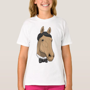 T-shirt Cheval en Gentleman avec cravate de Bow