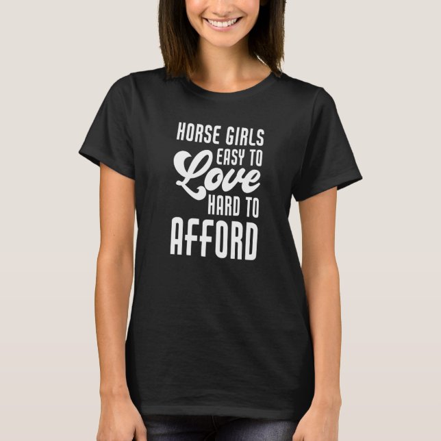 T-shirt Cheval Équestre Filles Facile À Aimer Difficile À  (Devant)
