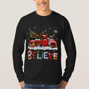 T-shirt Cheval équitation Camion Rouge Arbre de Noël Croir