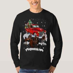 T-shirt Cheval équitation Camion Rouge Noël Joyeux Noël