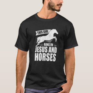 T-shirt Cheval équitation Cette Fille Coule Sur Jésus Et C