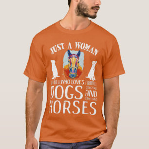 T-shirt Cheval équitation Cowgirl Log Chien Cheval
