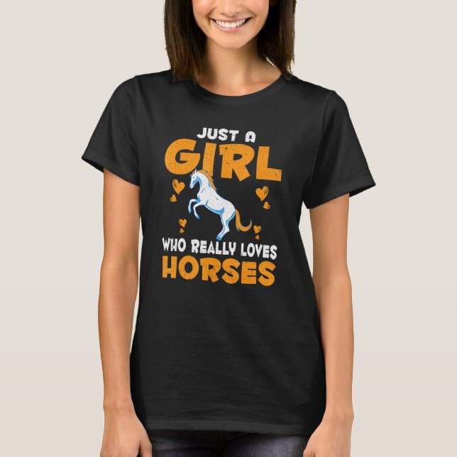 T-shirt Cheval Équitation Filles Femmes Cheval Equestre (Devant)