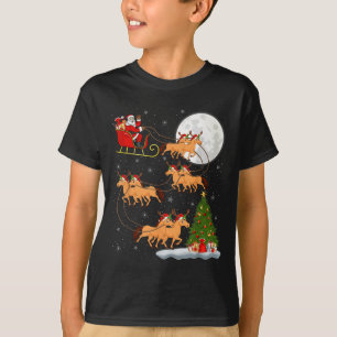 T-shirt Cheval équitation Père Noël Sleigh Flying Funny Ma