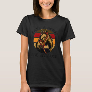 T-shirt Cheval Équitation Plaisanterie Adulte Sauvez Un Ch