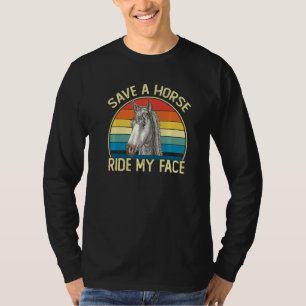 T-shirt Cheval Équitation Plaisanterie Adulte Sauvez Un Ch