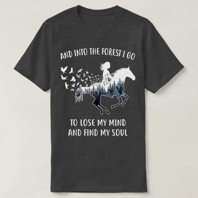 T-shirt Cheval est pour les femmes dans la forêt Je vais C (Design devant)