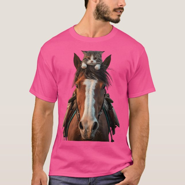 T-shirt Cheval Et Chat (Devant)