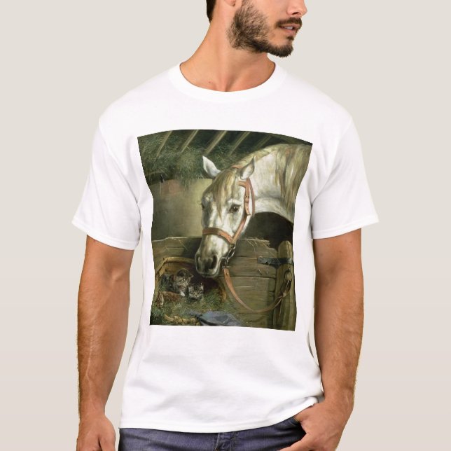 T-shirt Cheval et chatons, 1890 (Devant)