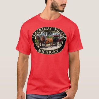 T-shirt Cheval et cheval dans l'île historique de Mackinac
