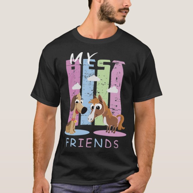 T-shirt Cheval et Chien amadeus cheval course (Devant)
