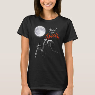 T-shirt Cheval Et Fille Douce Et Éffrayante Femmes Filles