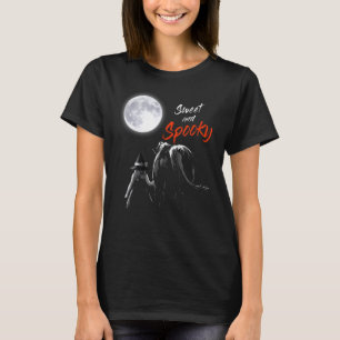 T-shirt Cheval Et Fille Douces Et Effrayantes Femmes Fille