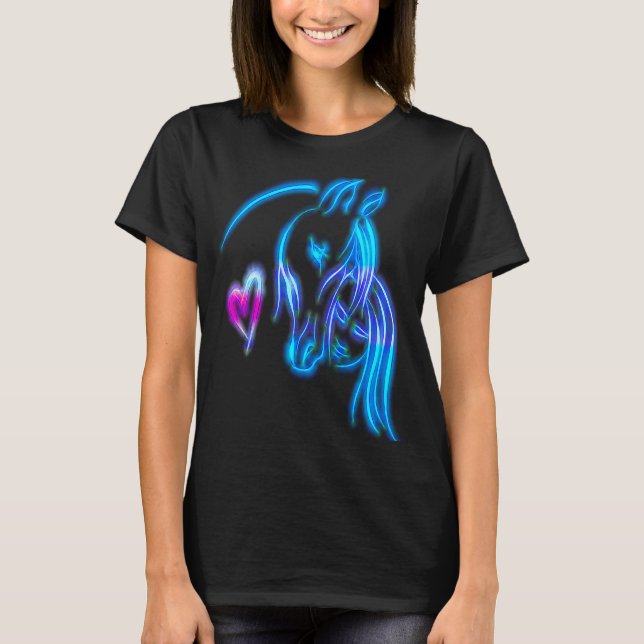 T-shirt Cheval et Fille Pour Femmes Adolescentes Équitatio (Devant)